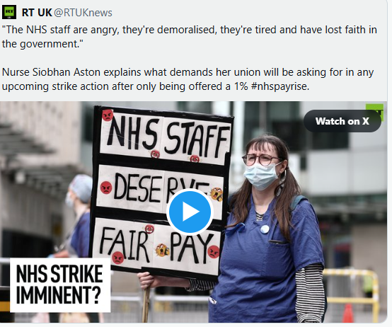 RT UK — NHS Strike Imminent